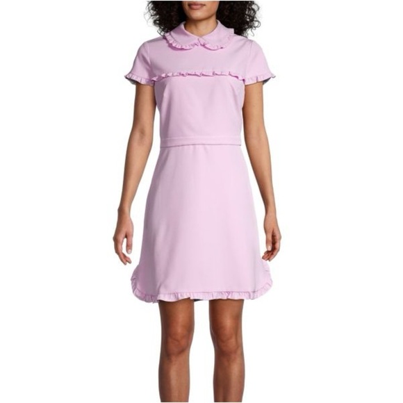 GAL MEETS GLAM Ruffle Trim Peter Pan Collar Dress - Picture 1 of 9